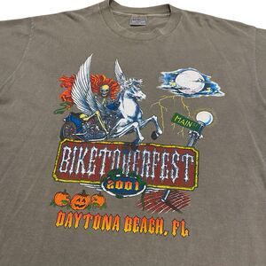 Vintage Bike Week Tee Shirt Daytona Single Stitch Halloween HD Harley 3D STYL L